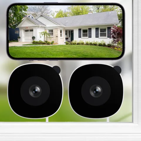 2K Indoor/Outdoor Window Security Camera, 105° Wide Angle, Color Night Vision, 2