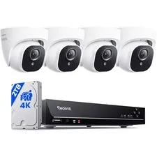 REOLINK 8CH 4K/8MP Home Security Camera System with 2TB HDD RLK8-800D4 White