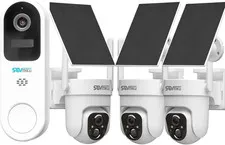 Vicohome 2K AI Video Doorbell &Solar Security Camera Wireless Outdoor, Color Nig