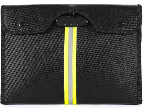 Fireproof Document Bag Lock Waterproof Money Cash Safe Organizer Passport