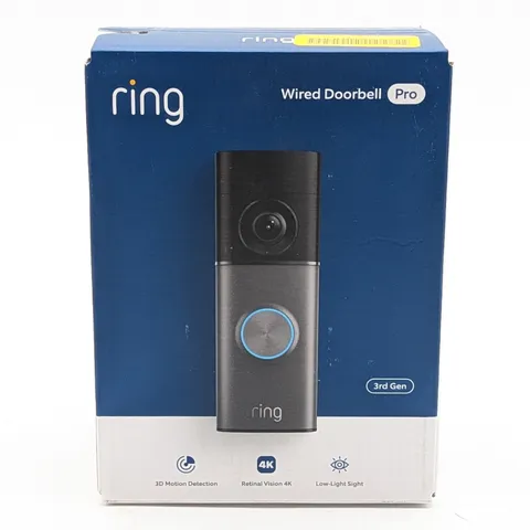 Ring Wired Doorbell Camera Pro 3rd Gen 4K w/10x Zoom & Night Vision (5DFYA2)