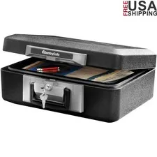 Fire Safe Lock Box W/ Key UL Classified Fire Endurance Portable Safe Valuables