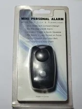 BELT CLIP MINI PERSONAL ALARM w/ FLASHLIGHT 120dB in BLACK #SB-PAL120BLK (SS2)
