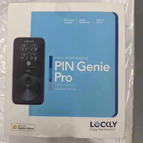 Lockly PIN Genie Pro Zeno Smart Deadbolt Wi-Fi, Apple Home Key – Black