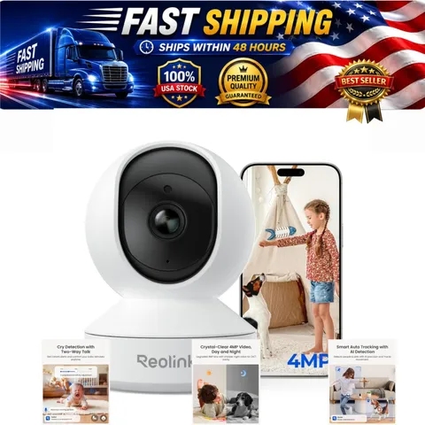 Reolink E1 4MP 2K Indoor WiFi Security Camera Pet Baby Monitor