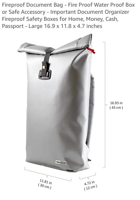 Fireproof Waterproof Document Backpack Bag Heavy Duty By Pelethor Get Protected!