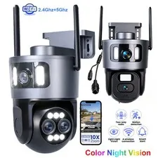 5G 8MP Dual Lens Smart Camera Outdoor WiFi 4K CCTV PTZ ZOOM Home Security Camera