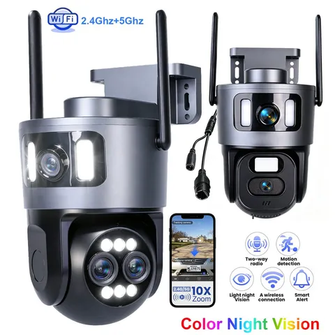 5G 8MP Dual Lens Smart Camera Outdoor WiFi 4K CCTV PTZ ZOOM Home Security Camera