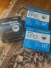 GeoVision EFD OLD SCHOOL ..Two Domes Model GV-EFD301 &  Box of cables etc.