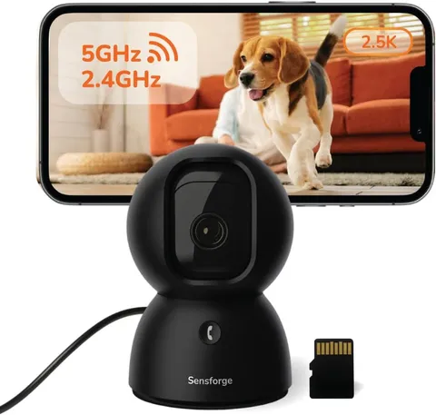 2.5K Pan-Tilt Security Camera, 360° Dual-Band Wifi Camera for Home, Free AI Huma