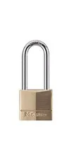 1-9/16 In. Wide Solid Brass Body, Hardened Steel Shackle, 4-Pin Cylinder, 2 In.