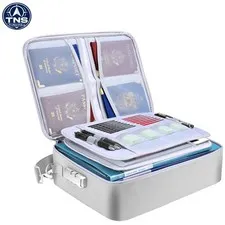 Fireproof Document Box with Lock, Portable Fireproof Document Bag Waterproof ...