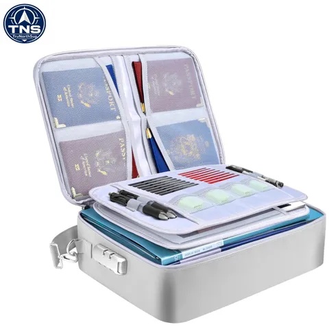 Fireproof Document Box with Lock, Portable Fireproof Document Bag Waterproof ...