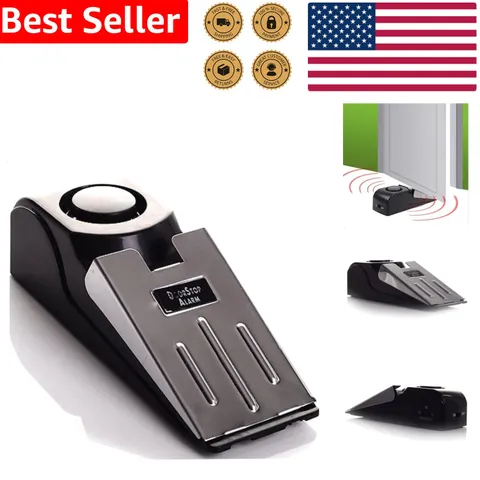 Portable Door Stop Alarm - Heavy Duty Travel Security Tool, Floor Mount Design