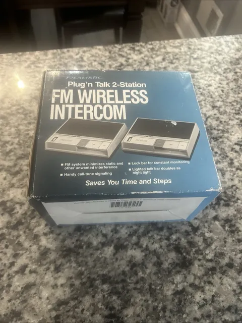 Vintage Realistic Plug'n Talk 2 Station FM Wireless Intercom 43-212A Open Box