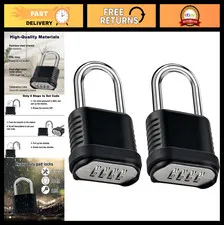 4-Digit Heavy Duty Waterproof Combination Lock - Outdoor Padlock for Fence, Gym,