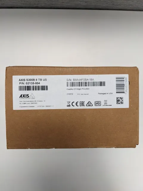AXIS S3008 8 TB Recorder 02135-004