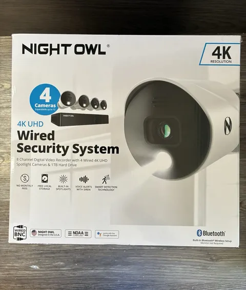 Brand New Night Owl UHD 1TB HDD 8 Channel Bluetooth Camera System - White