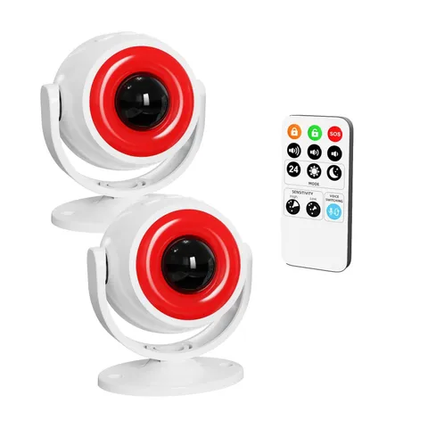 2 Pack Wireless Motion Detector Alarm for Indoor Use, PIR Motion Sensor with ...