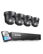 4K PoE Security Camera System,2 Way Audio,8 Ports 16CH 8MP/4K NVR with 2TB HD...