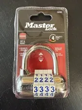 Master Lock 1523D 4-Digit Resettable Combination Padlock Hardened Steel New