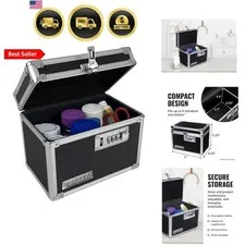 Locking Security Box with Combination Lock - Secure Metal Lock Box Safe for V...