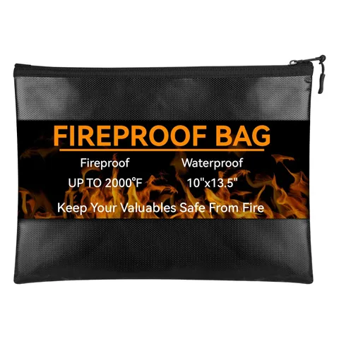Fireproof Document Money Bag, Waterproof Zipper Pouch (10"X13.5") | Fire Proof f