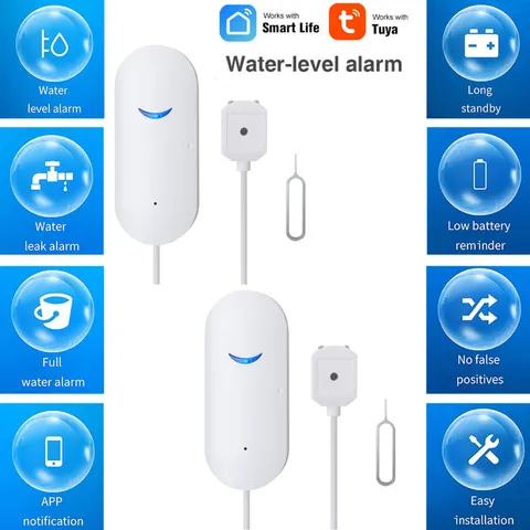 2PCS Bluetooth WiFi dual mode Intelligent water detection alarm Home Detectors