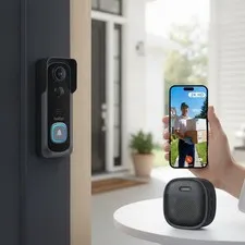 No Subscription Video Doorbell - 2K HD, Waterproof Design, Real-Time Alerts