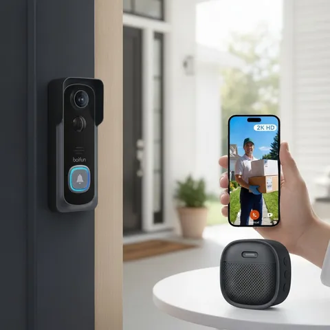 No Subscription Video Doorbell - 2K HD, Waterproof Design, Real-Time Alerts