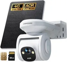 4G LTE Cellular Security Camera Outdoor 2.5K QHD, No WiFi 24/7 Off-white