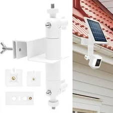 2-in-1 No-Drill Gutter Mount Bracket for Ring Cameras & Solar Panels, 360° Ad...