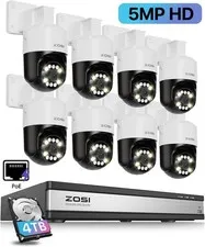 ZOSI 4K 16CH NVR PoE Security PTZ Camera System AI Human Detection Audio 4TB