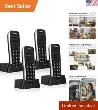 Wireless Intercoms for Home & Office - 1 Mile Range, 4 Pack, Anti-Interference