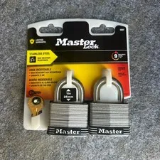 Master Lock 5SST Stainless Steel Padlocks 2-Pack Keyed Alike Security Level 9