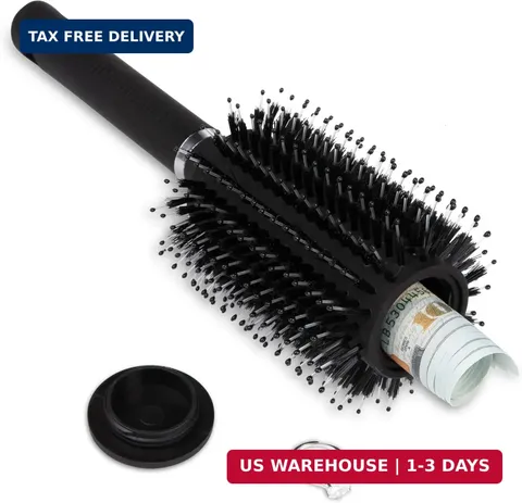 Diversion Safe Hair Brush Secret Safe Can, Hidden Storage for Money, Jewelry, Va