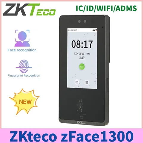 ZKteco zFace1300 ID/IC/ WIFI/ADMS Fingerprint Facial Recognition Time Attendance