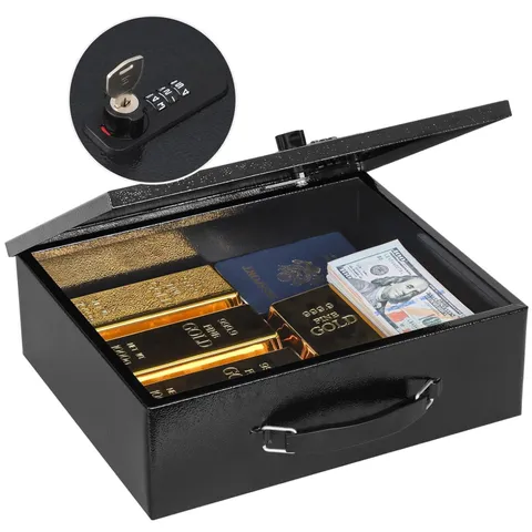 Large Capacity Fireproof Safe Box, Combination Lock, Black
