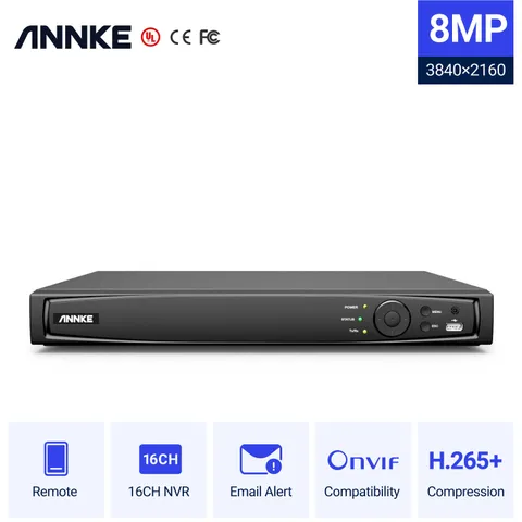 ANNKE 16CH 4K 8MP NVR POE IP Network Video Recorder Surveillance Security System