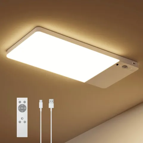FULEN Rechargeable Motion Sensor Ceiling Light Upgraded,Closet 1 Pack, White