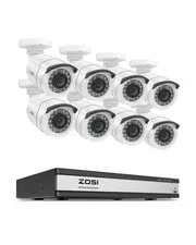 ZOSI H.265+ 16 Channel Security Camera System 16CH-8Cam-0TB, 16CH-8Cam-0TB