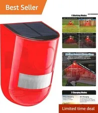 Compact Solar-Powered Motion Alert with 6 LED Flashing Lights - Security Alarm