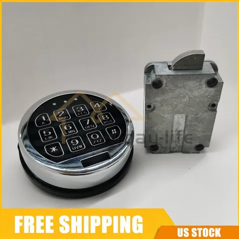 Gun Safe Lock Replacement LED Keypad Chrome With Swing Bolt Electronic Lock