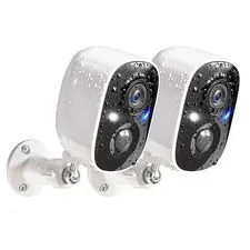 2 Pack Security Cameras Wireless Outdoor, 2K Video, Motion Detection