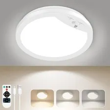 Lakumu 9" Rechargeable Motion Sensor Ceiling Light with 9 Inch(1-Pack), White