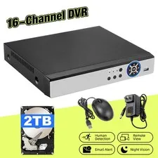 NEW 16CH H.265+ 1080p DVR with 2TB for Security Camera System Motion Detection