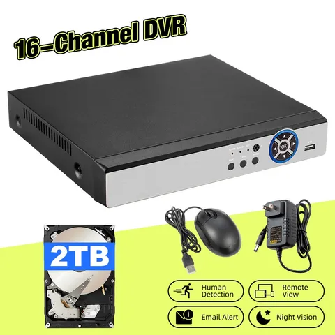 NEW 16CH H.265+ 1080p DVR with 2TB for Security Camera System Motion Detection