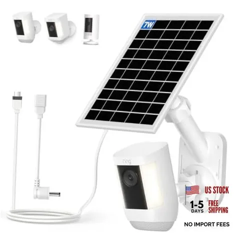 Solar Panel and 2-in-1 Wall Mount for Ring Cam, 7W Solar Charger 1 Pack