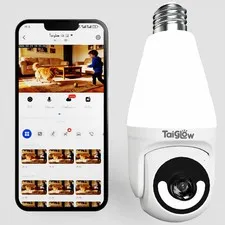 3MP Security Light Bulb Camera - 5G&2.4GHz 2K HD Outdoor Light Socket Camera ...