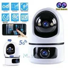 2K Dual Lens Indoor Outdoor Security Camera, 5Ghz/2.4Ghz Wifi, PTZ Auto Tracking
